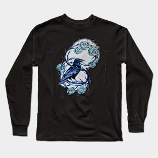 Raven Blue Thorned Rose Long Sleeve T-Shirt